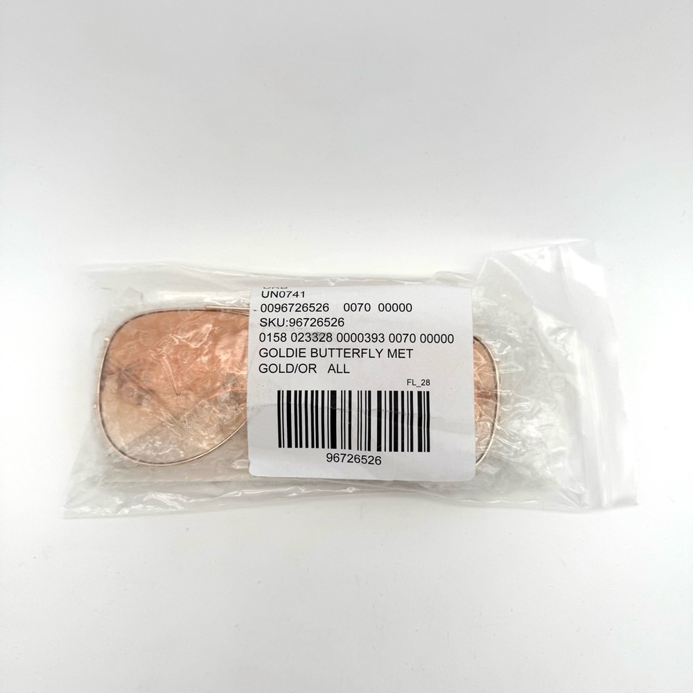 NWT New Goldie Butterfly Metal Aviator Sunglasses Shades Women's One Size Gold - Picture 4 of 4